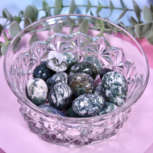 Moss agate tumbles
