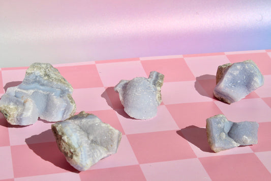 Blue lace agate clusters