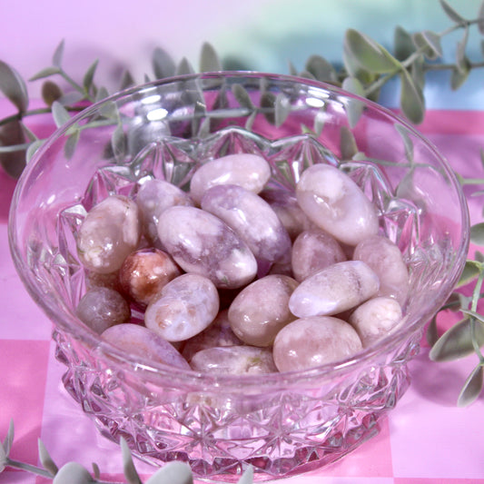 Pink amethyst tumbles