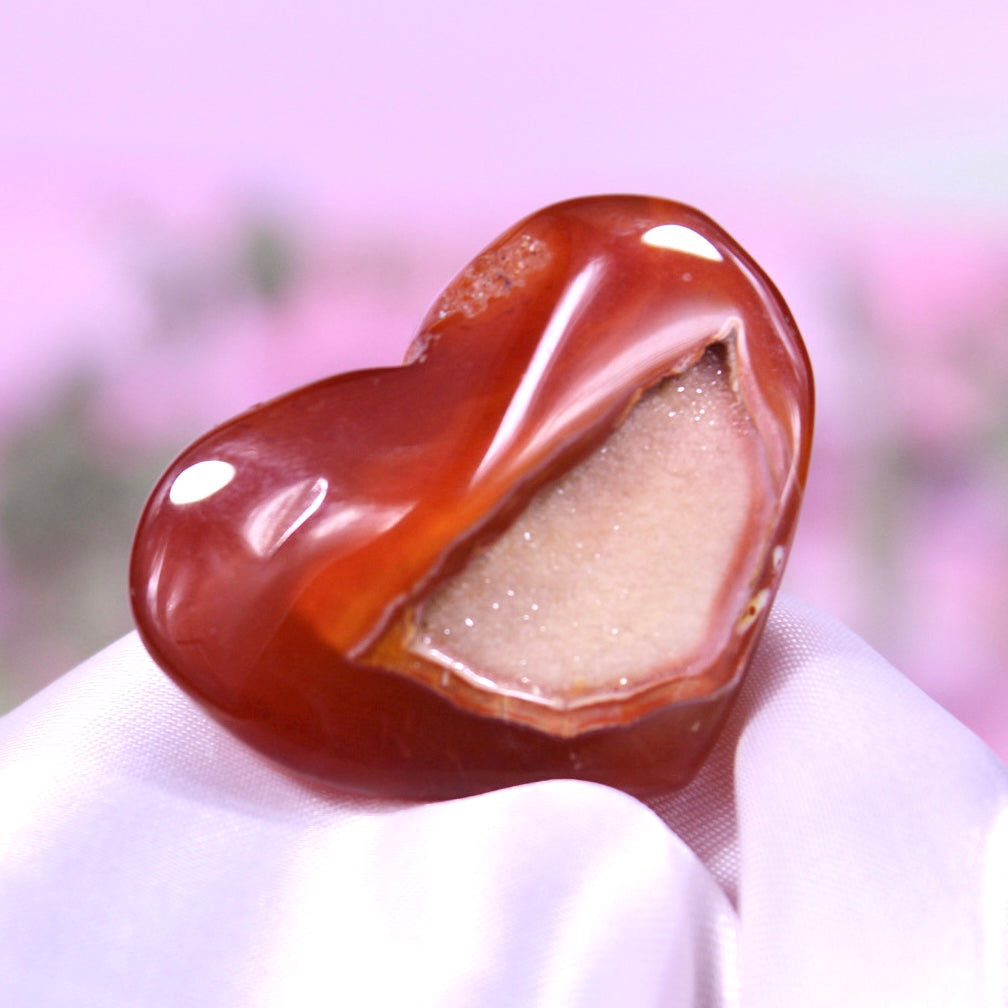 Druzy carnelian heart | choose your own