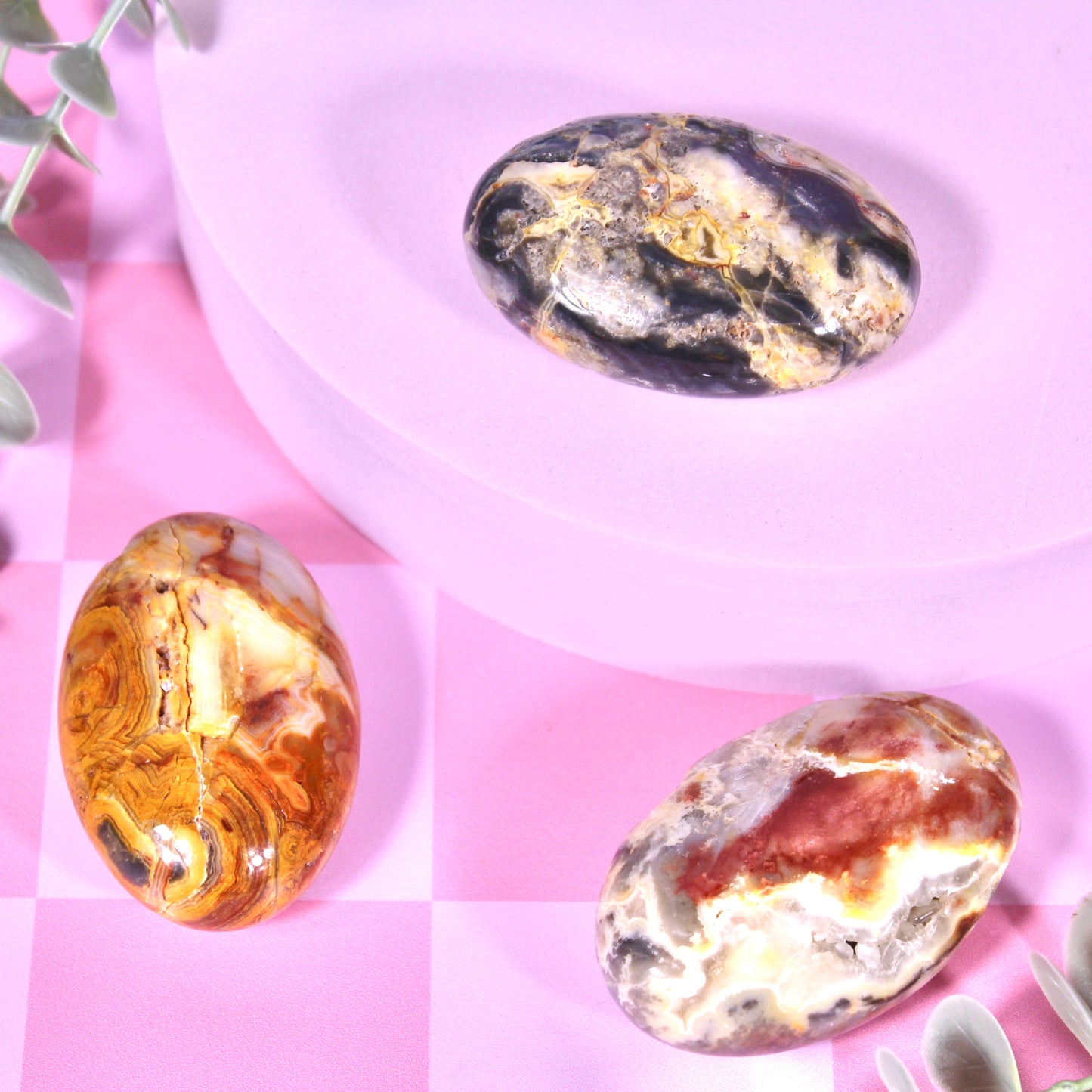 Crazy lace agate palmstone
