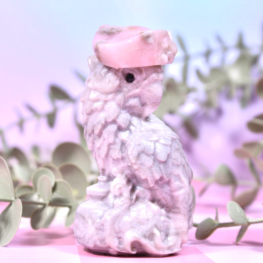 Calcite x pink opal parrot