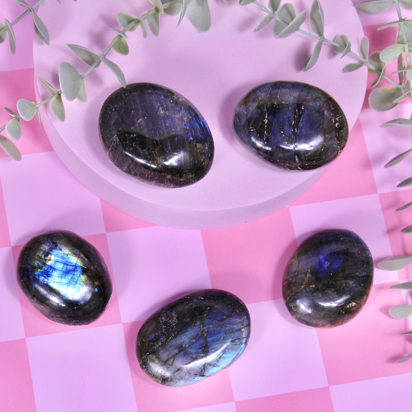 Labradorite palmstones