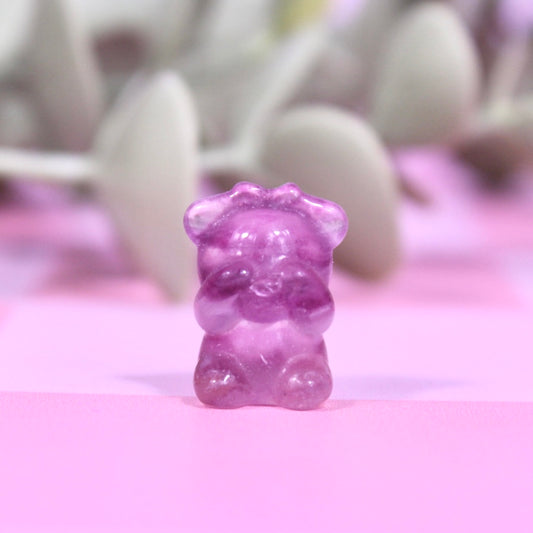 Mini fluorite shy bear