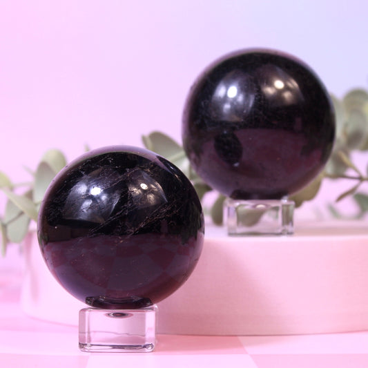 Black tourmaline spheres