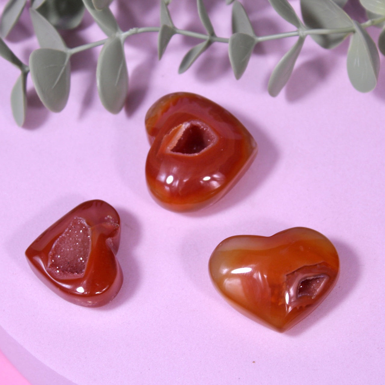 Druzy carnelian heart
