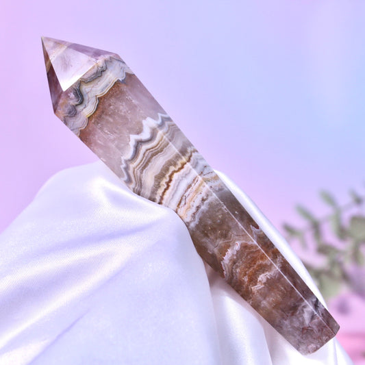 Mexican agate x amethyst wand #42