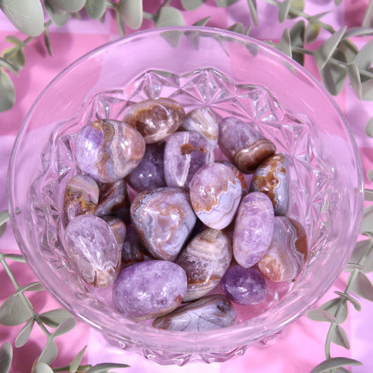 Mexican agate x amethyst tumbles