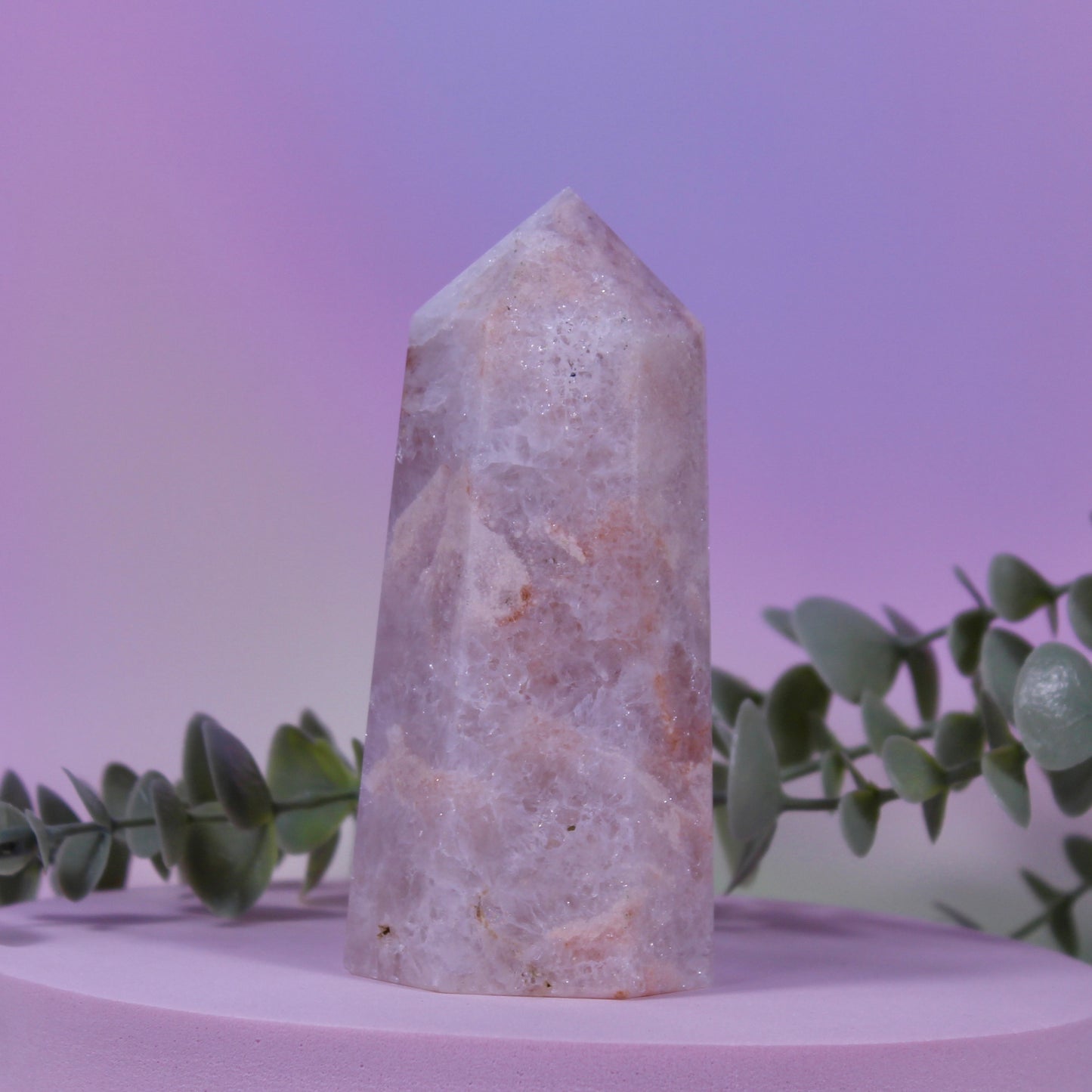 Pink Amethyst x Flower Agate Tower #4 small chip*