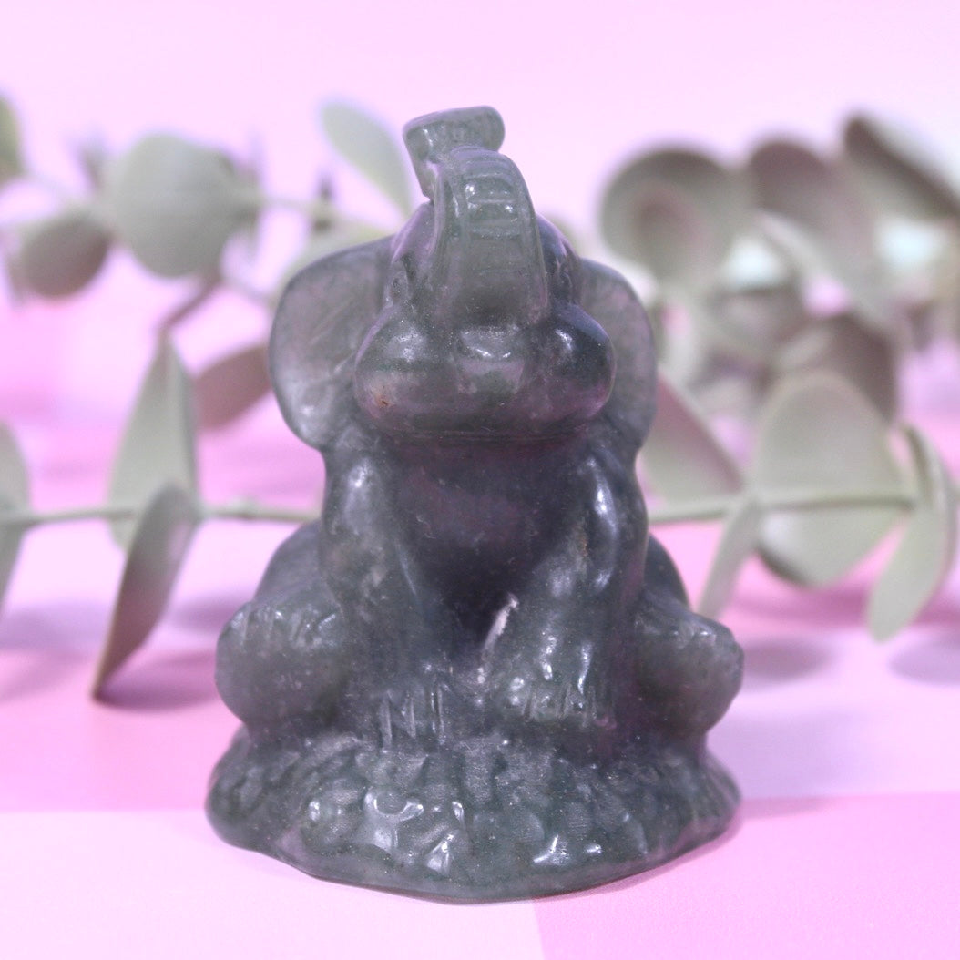 Green aventurine elephant