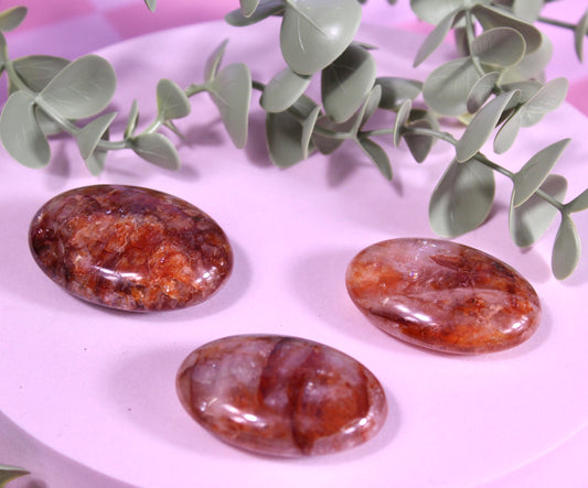 Fire quartz palmstone