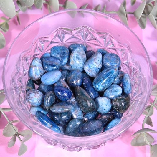 Small Blue apatite tumbles