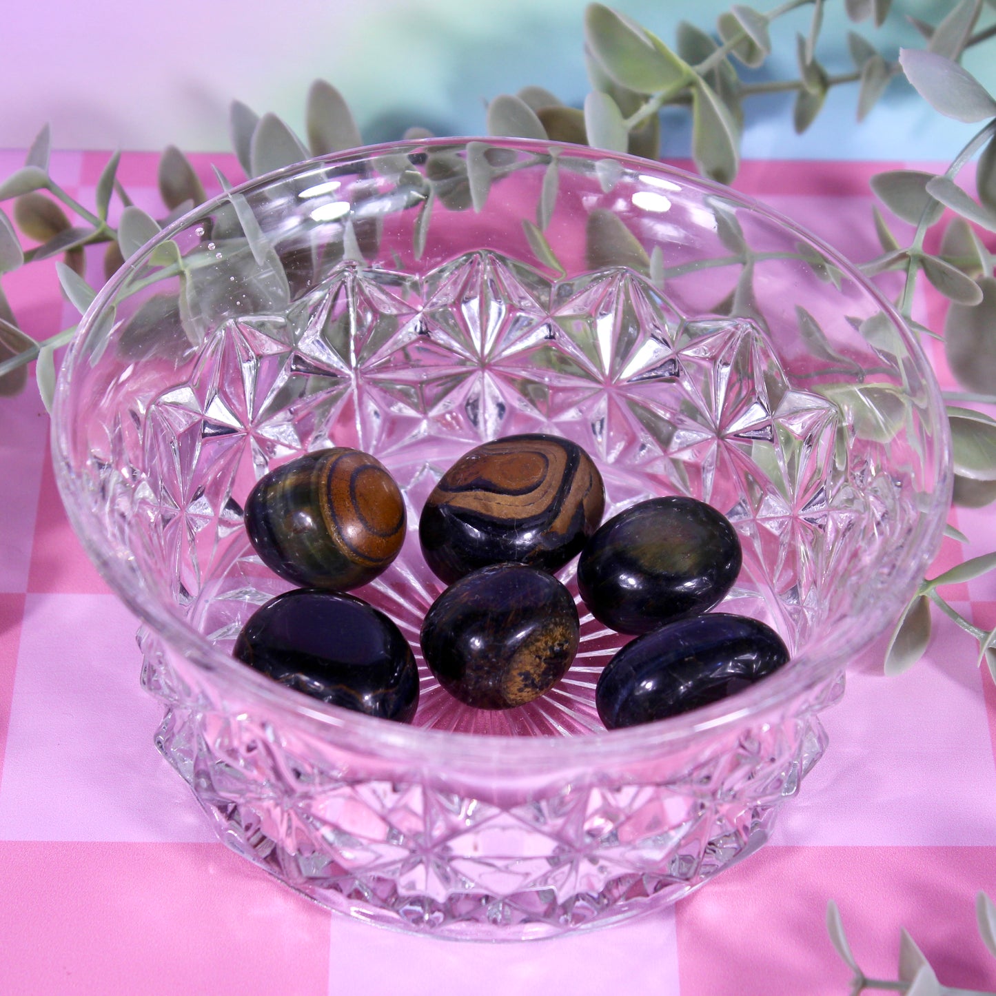 Blue tigers eye tumbles