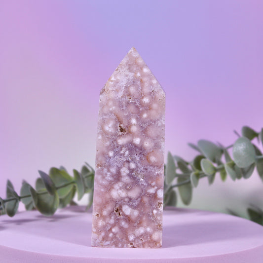 Pink Amethyst x Flower Agate Tower #16