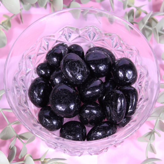 Black tourmaline tumbles