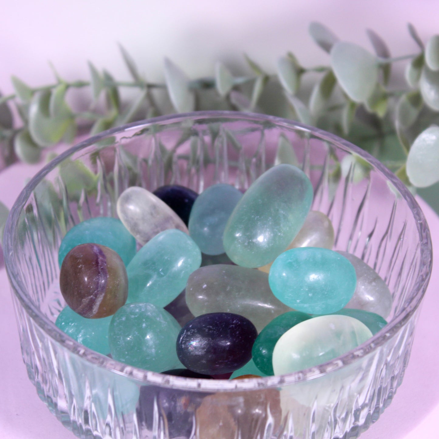 Fluorite tumbles