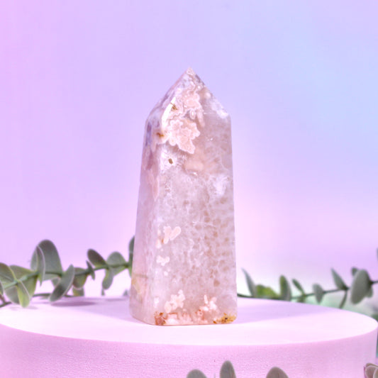 Pink Amethyst x Flower Agate tower #2