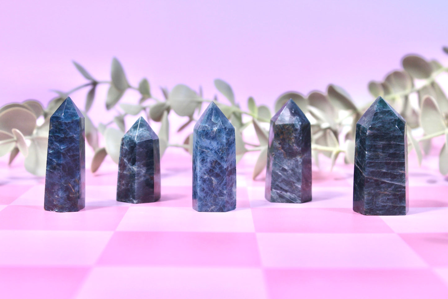 Blue apatite towers