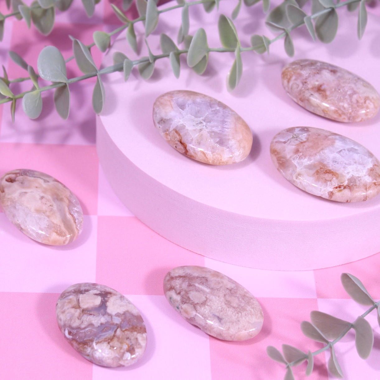 Pink amethyst palmstones | choose your own