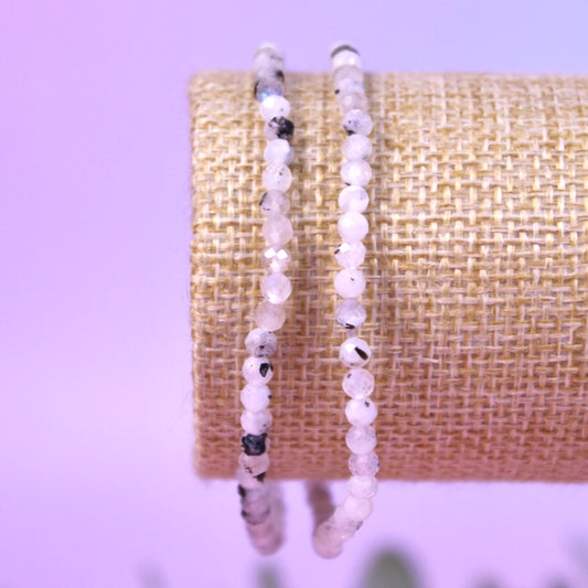 Rainbow moonstone faceted bracelet