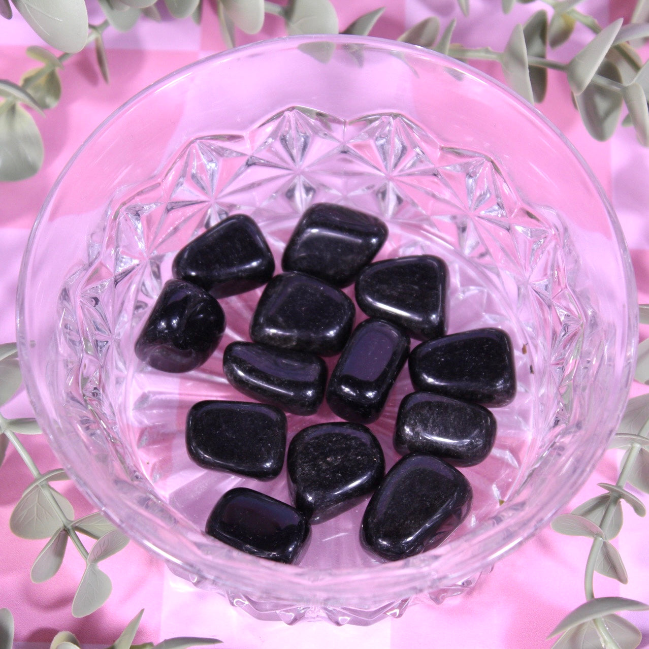 Silver sheen obsidian tumbles