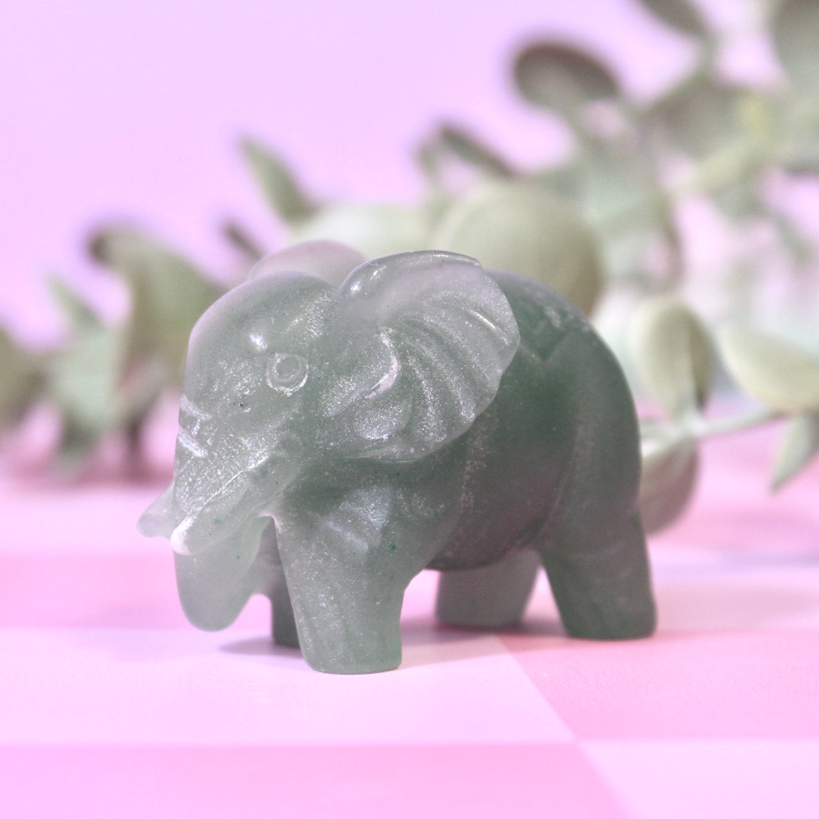 Green aventurine elephant