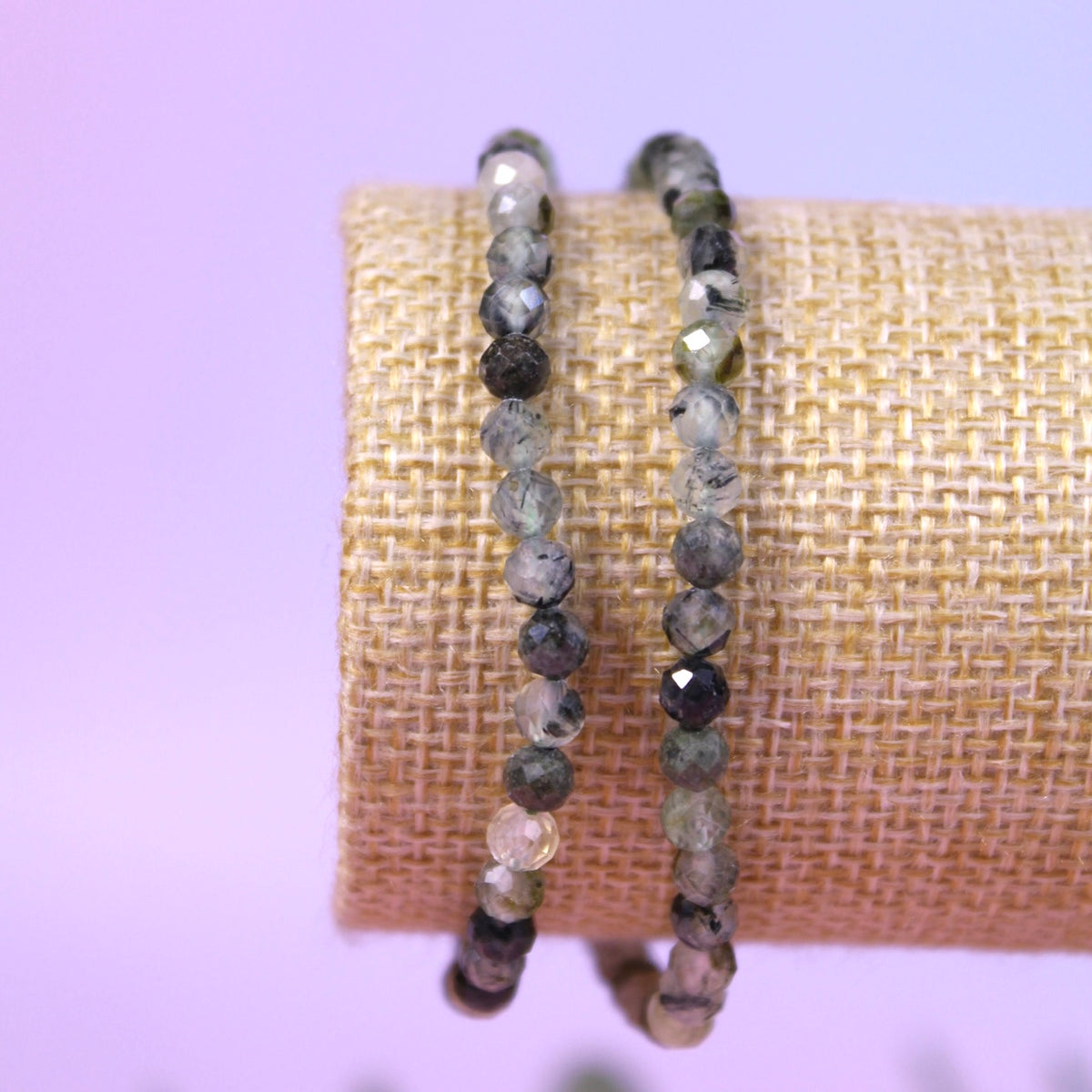 Prehnite faceted bracelet