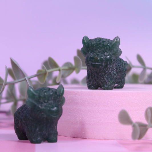 Green aventurine highland cow | Choose your own | Small