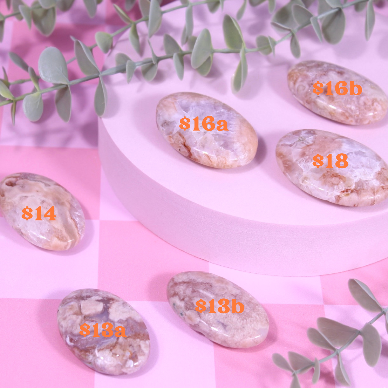 Pink amethyst palmstones | choose your own