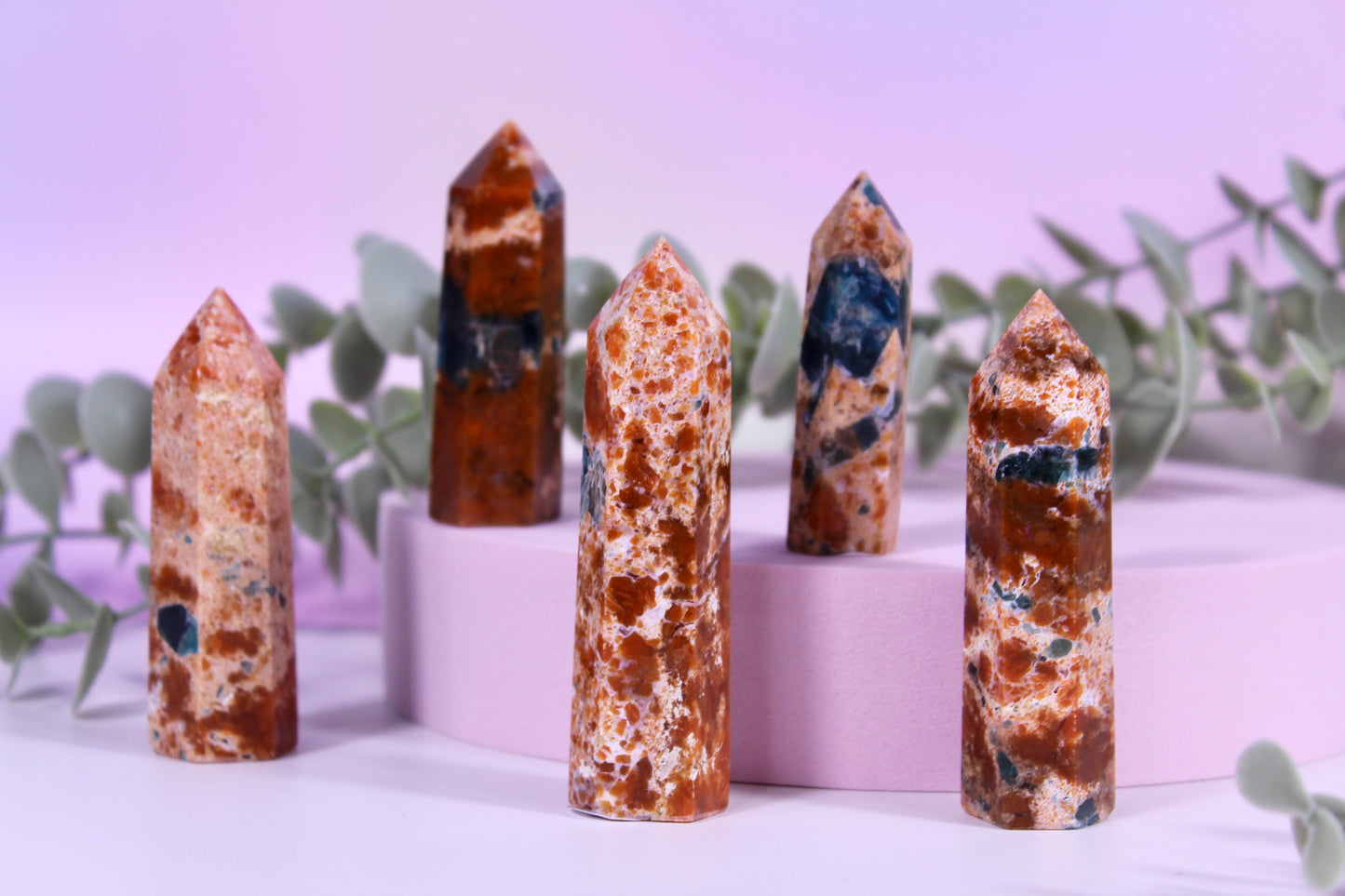 Sunstone x blue apatite towers