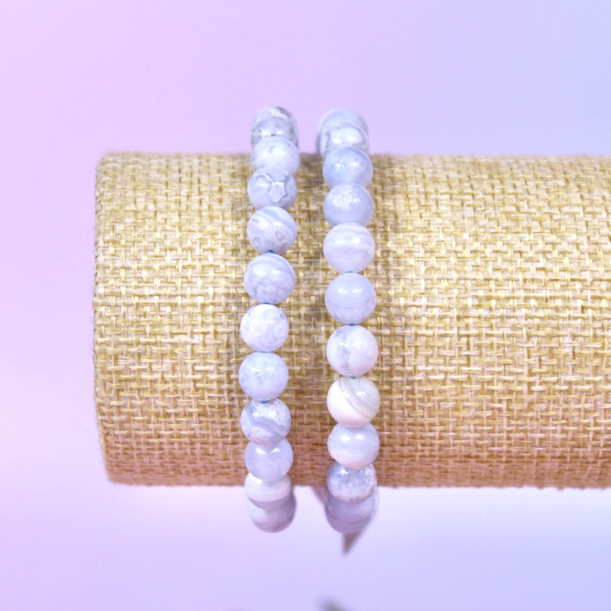 Blue lace agate large bracelet