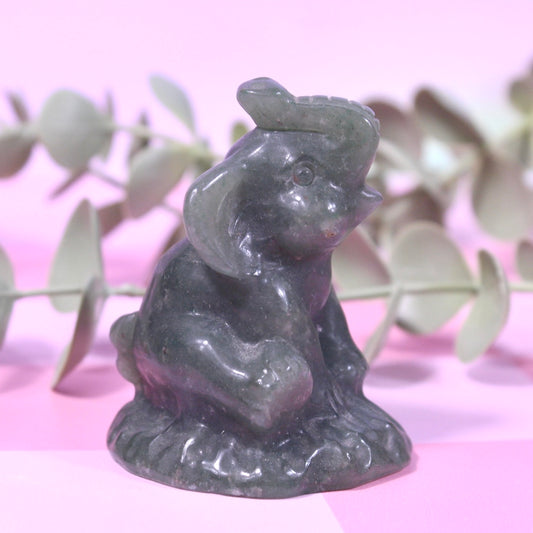 Green aventurine elephant