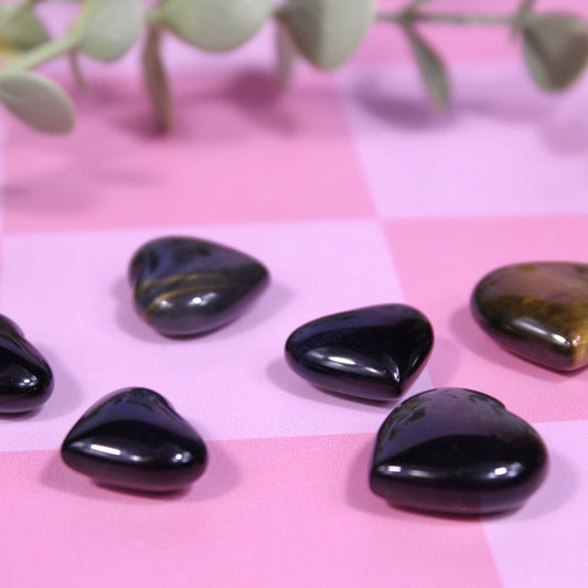 Blue tigers eye mini heart