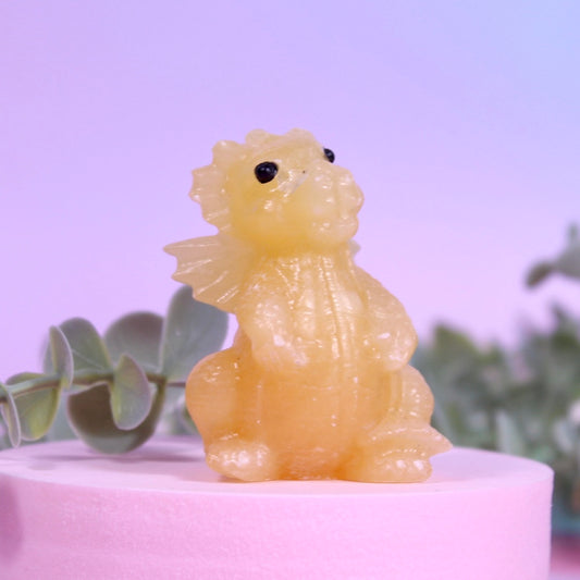 Orange calcite dragon