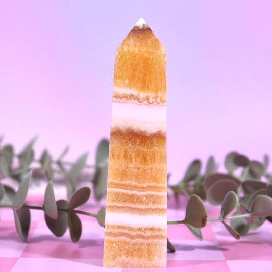 Orange calcite tower