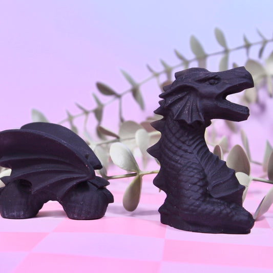 Black obsidian 3pcs dragon