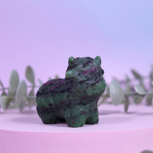Ruby in zoisite highland cow | Medium