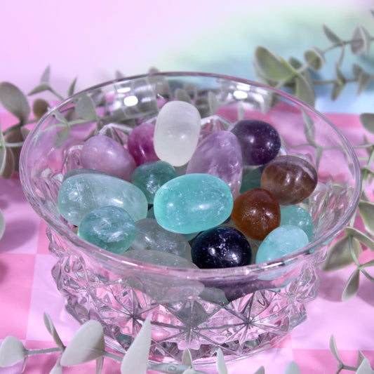 Fluorite tumbles