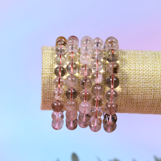 Golden rutile quartz bracelet