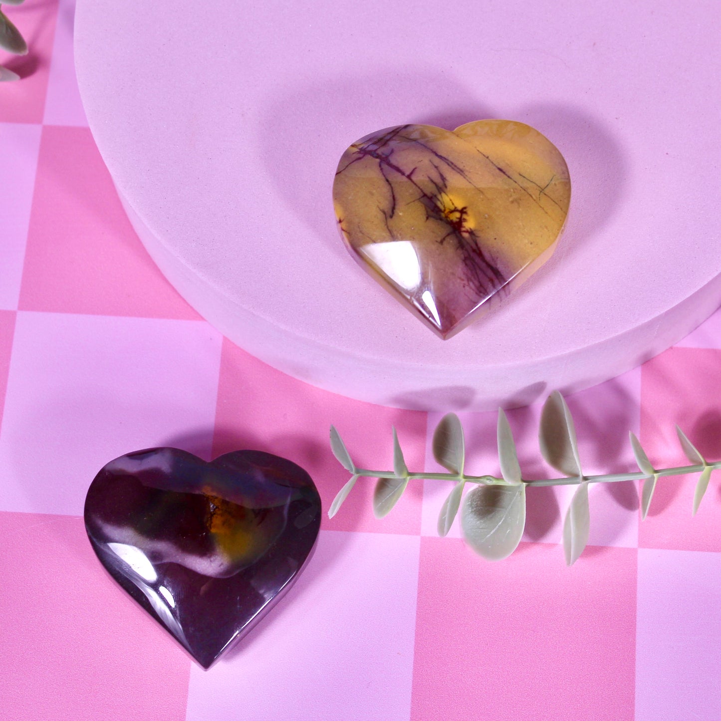 Mookaite hearts