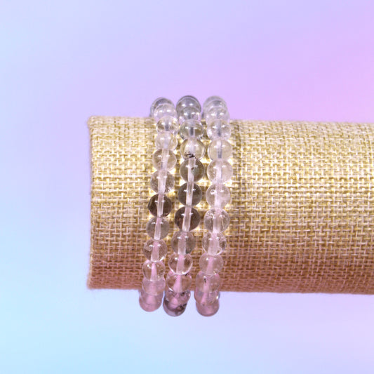Clear quartz *with inclusions bracelet