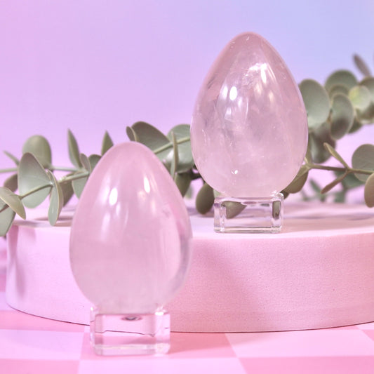 Rose quartz eggs