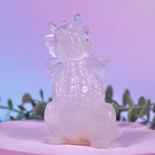 Clear quartz dragon A