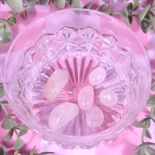 Rose quartz tumbles