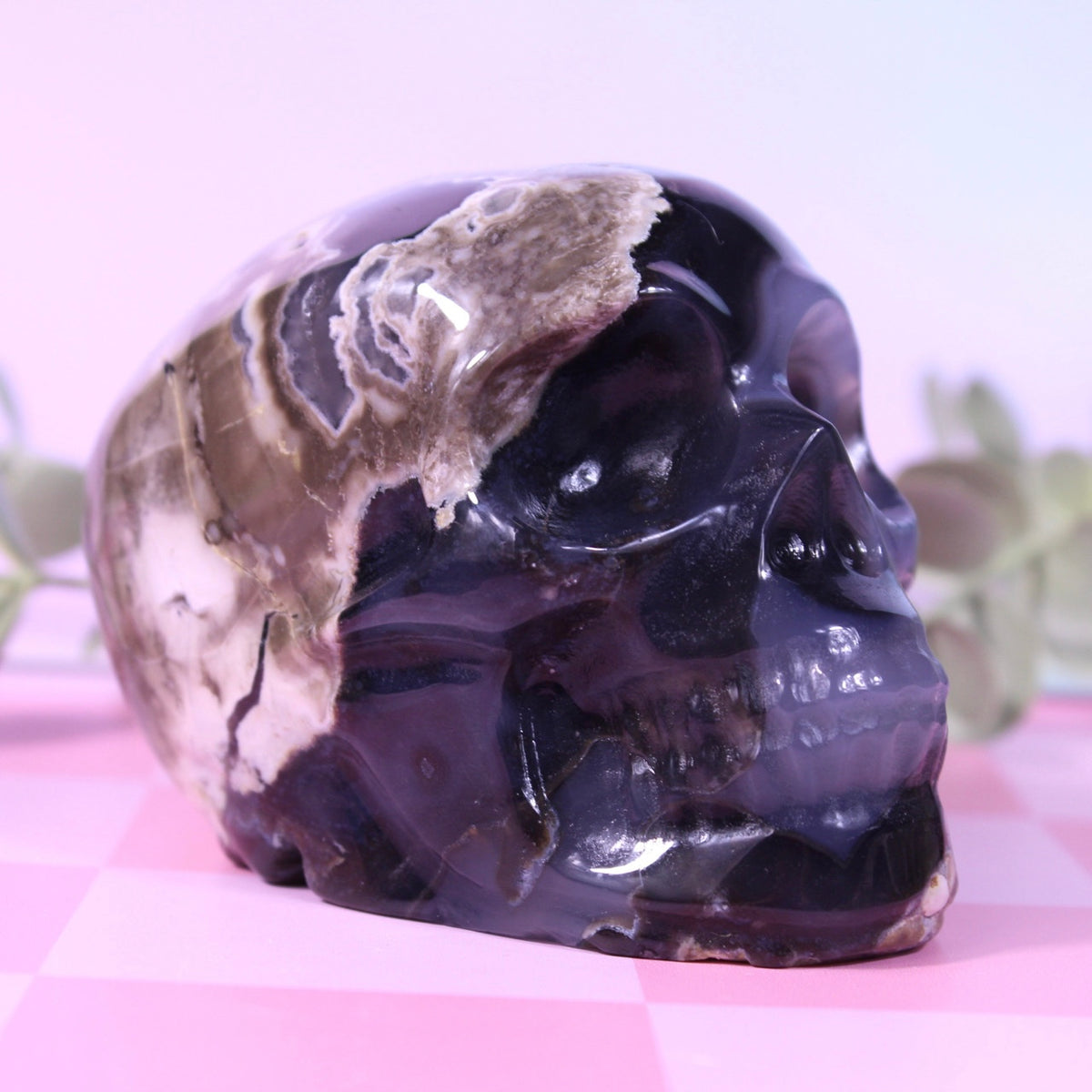 Volcano agate skull *UV Reactive
