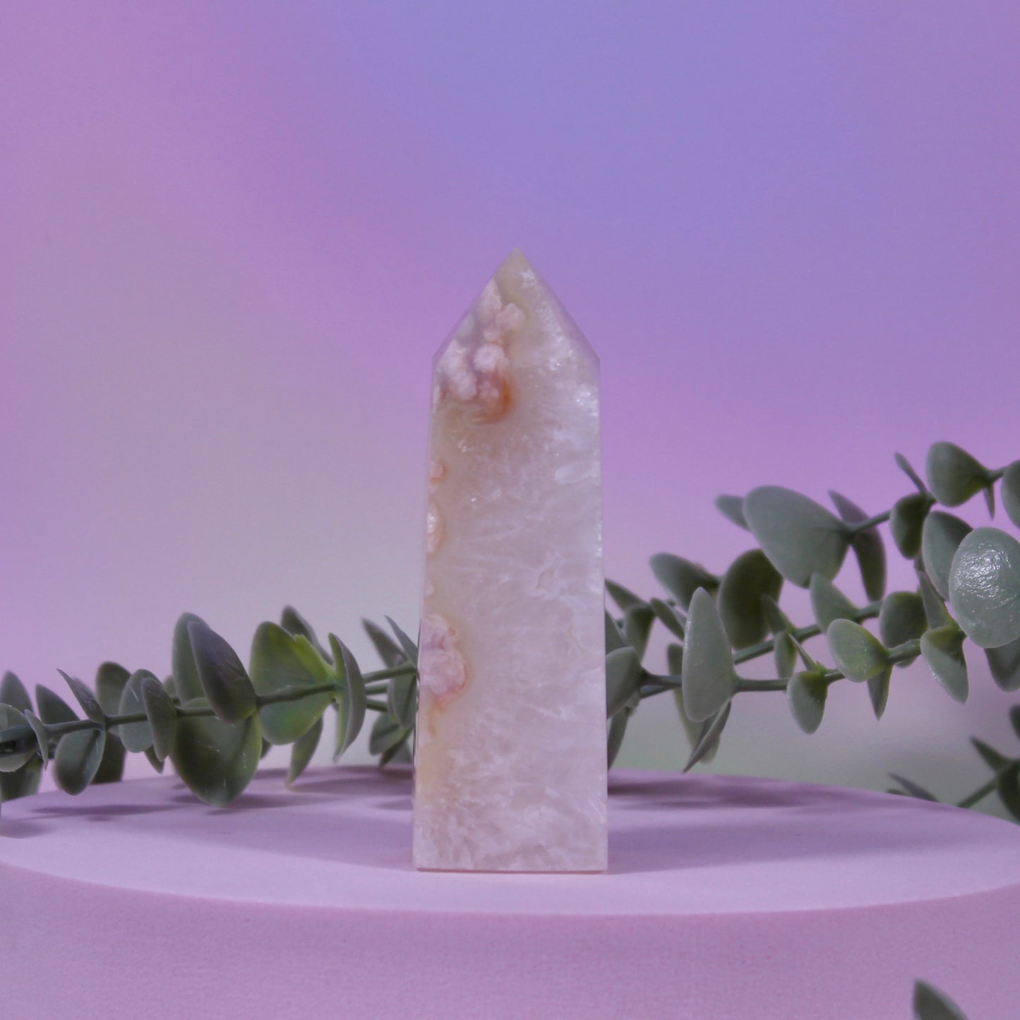 Pink Amethyst x Flower Agate Tower #7