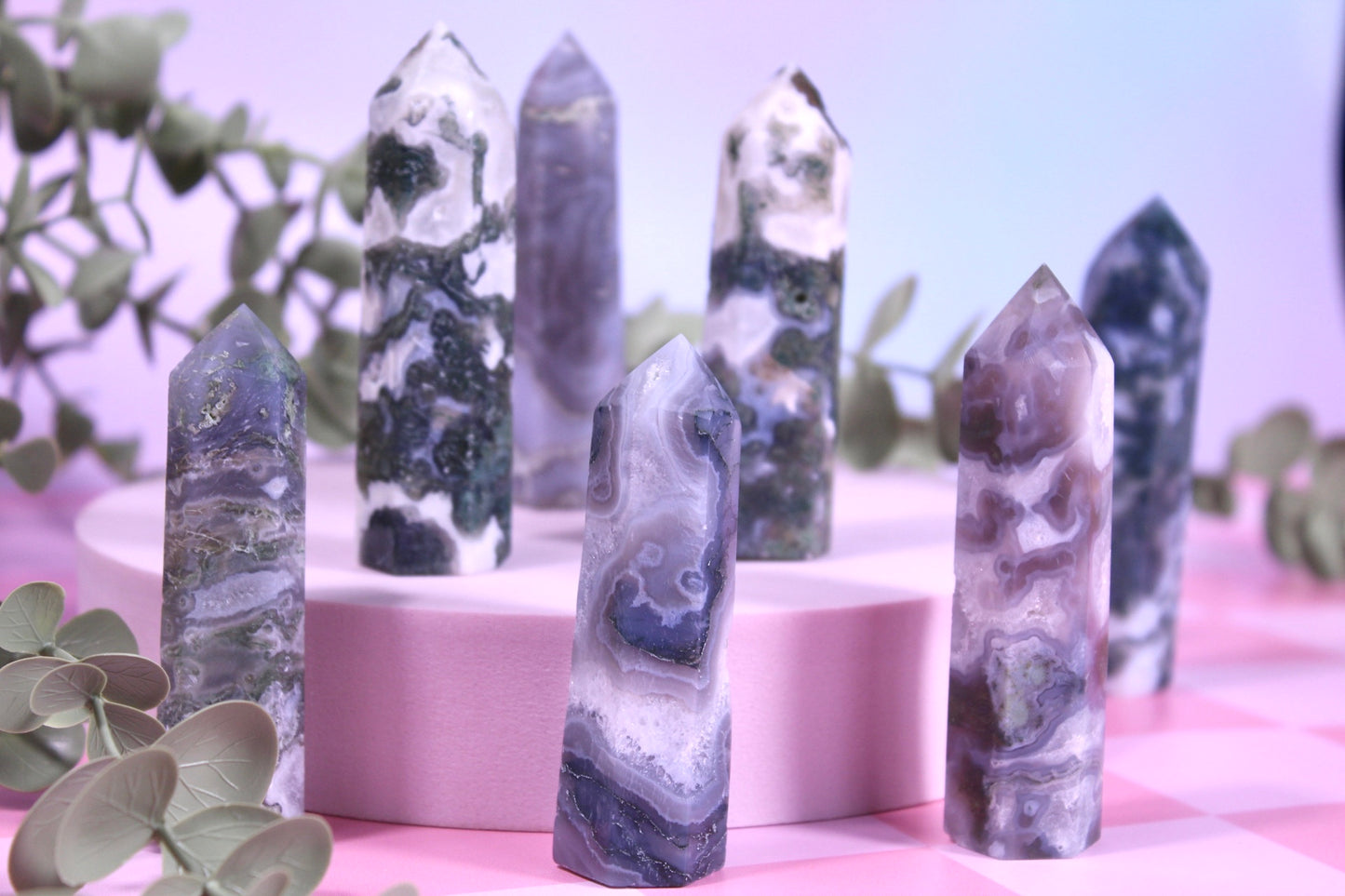 Moss agate towers