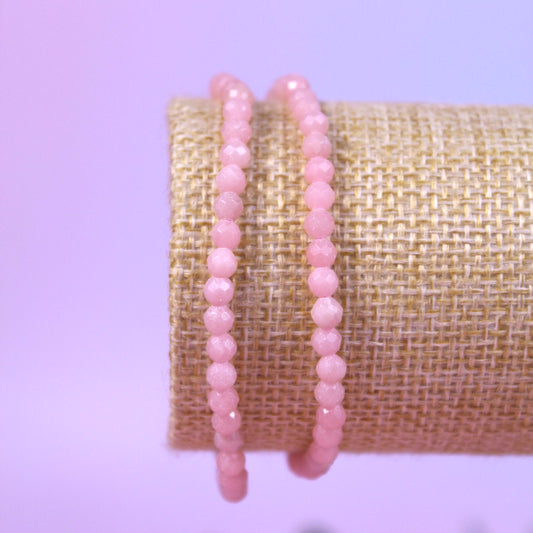 Pink opal faceted bracelet