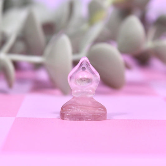 Fluorite yoga pose mini carving