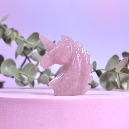 Rose quartz unicorn
